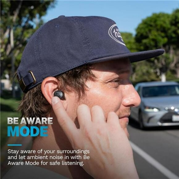 True Wireless Bluetooth Earbuds Black Long Battery Bass Boost Water Resistant - Picture 6 of 7